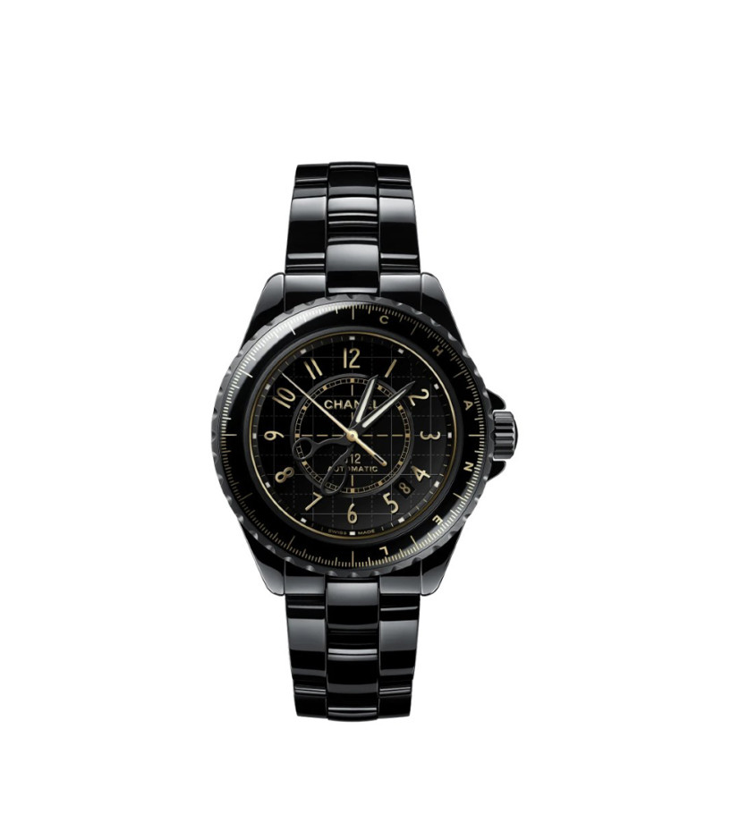 Montre Chanel J12 Couture automatique cadran noir bracelet céramique noire 38mm