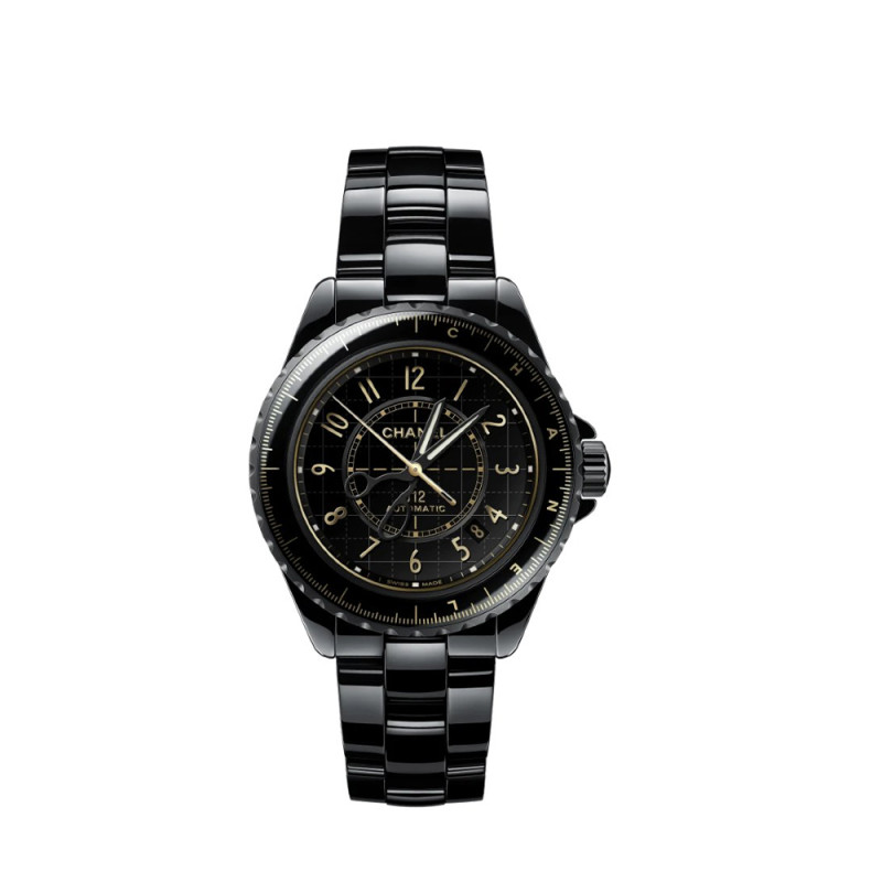 Montre Chanel J12 Couture automatique cadran noir bracelet céramique noire 38mm