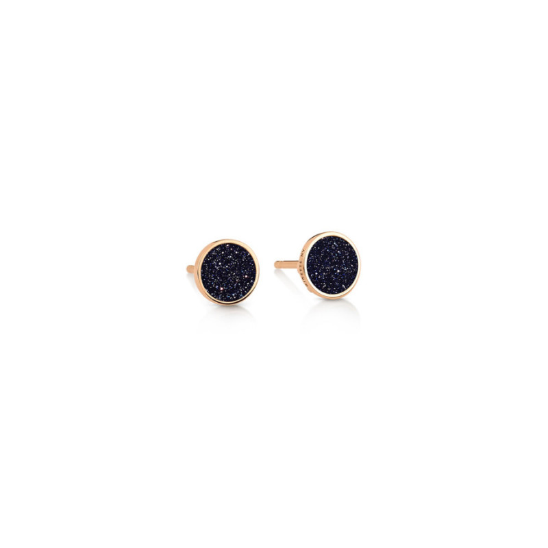 Boucles d'Oreilles Ginette NY Ever or rose blue sandstone