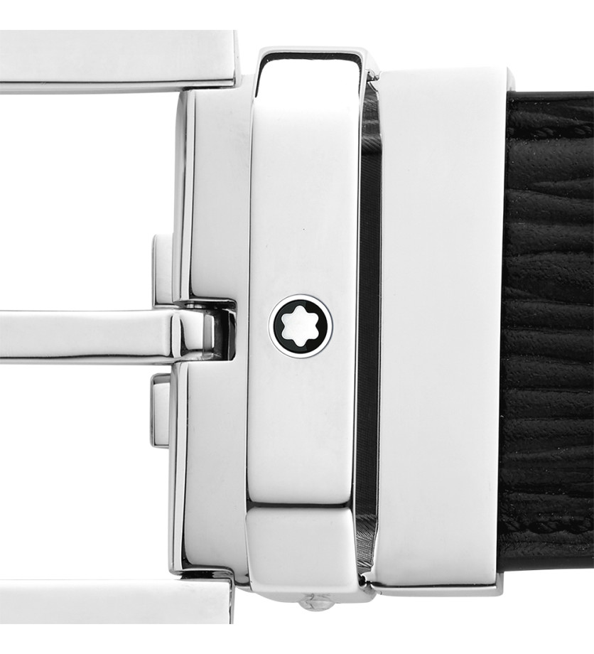 Ceinture Montblanc cuir noir 35 mm