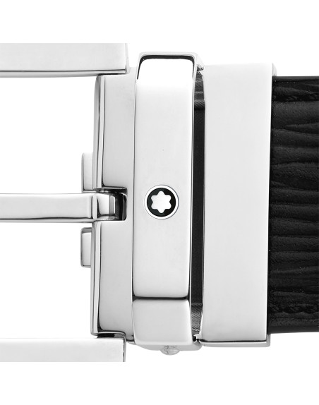 Ceinture Montblanc cuir noir 35 mm