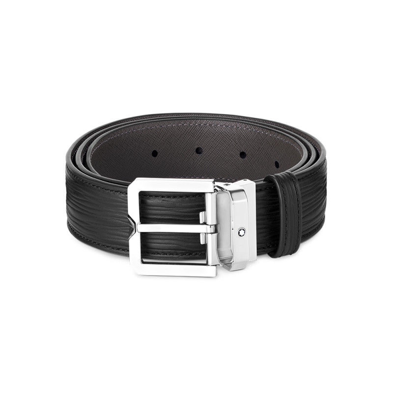 Ceinture Montblanc cuir noir 35 mm