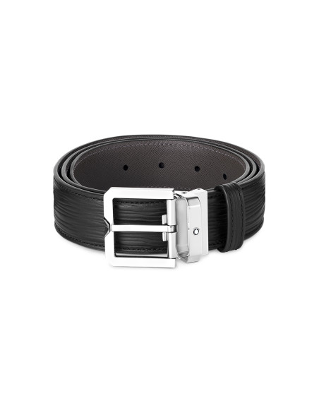 Ceinture Montblanc cuir noir 35 mm