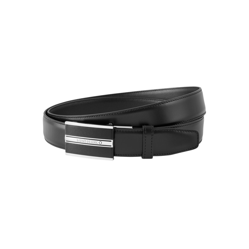 Ceinture Montblanc cuir noir 30 mm