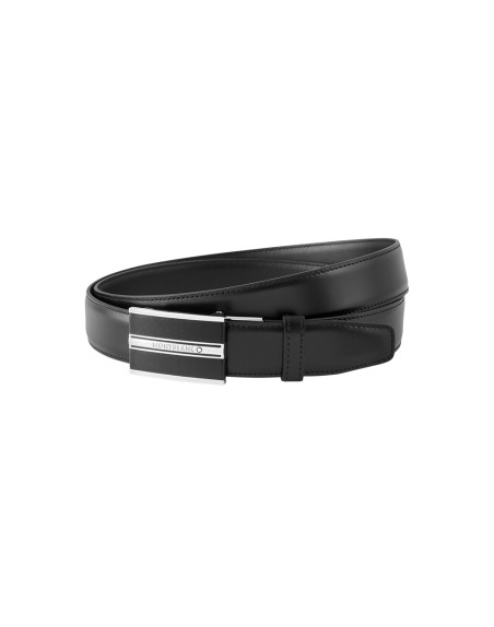 Ceinture Montblanc cuir noir 30 mm