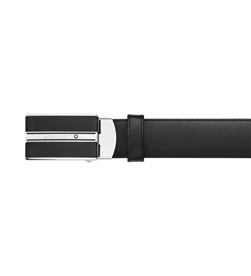 Ceinture Montblanc cuir noir 30 mm