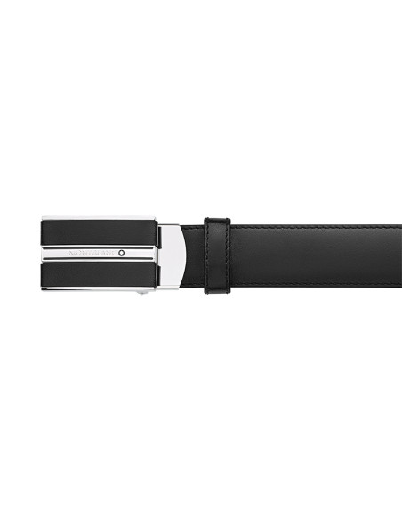 Ceinture Montblanc cuir noir 30 mm