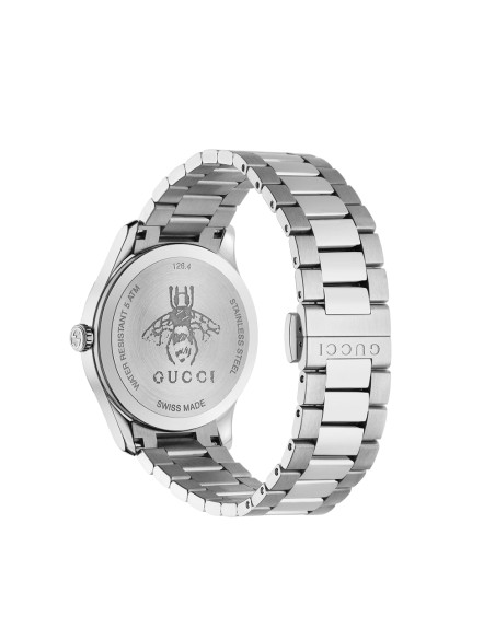 Montre Gucci G-Timeless quartz cadran argenté bracelet acier 38 mm