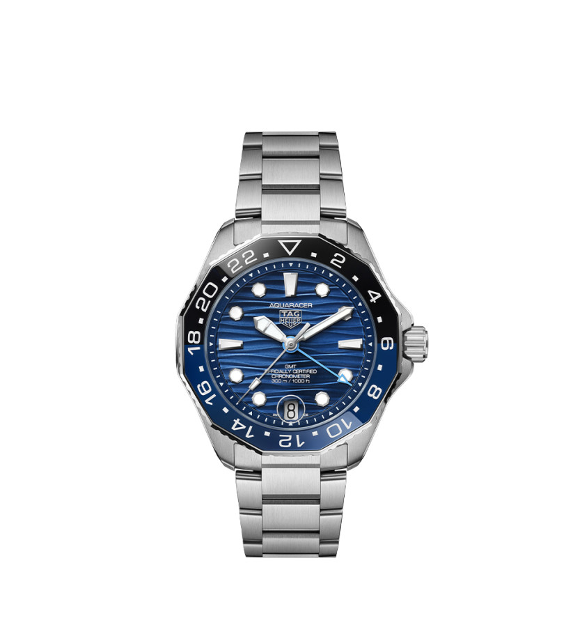 Montre TAG Heuer Aquaracer GMT automatique cadran bleu bracelet acier 42mm