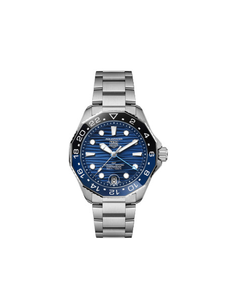 Montre TAG Heuer Aquaracer GMT automatique cadran bleu bracelet acier 42mm