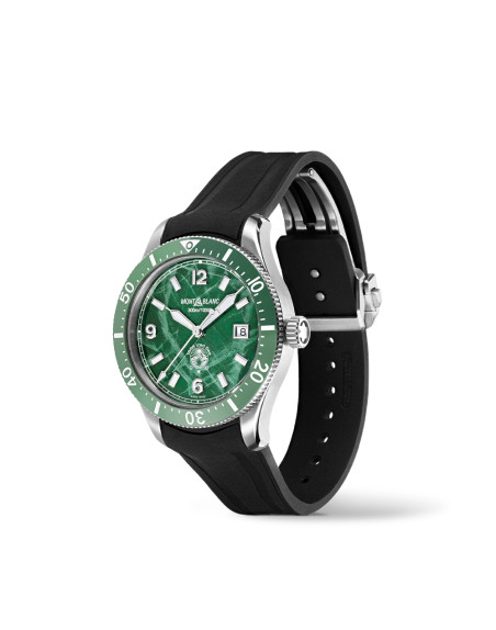 Montre Montblanc 1858 Iced Sea Automatic Date cadran vert bracelet en caoutchouc 41mm