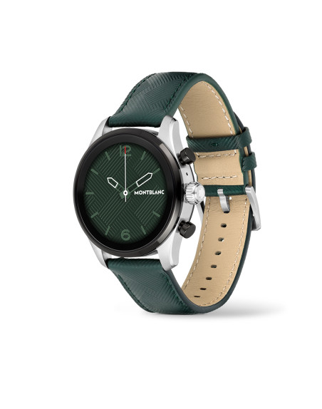 Montre Montblanc Smartwatch Summit 3 cadran vert bracelet en cuir 42 mm