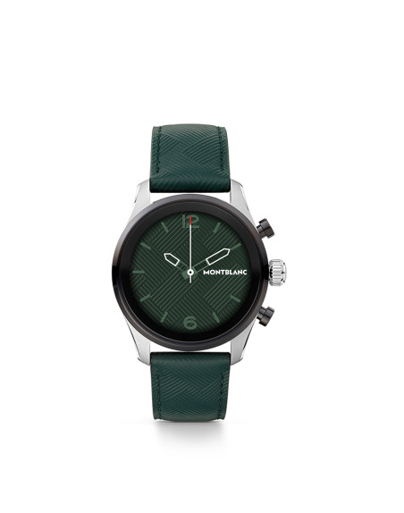 Montre Montblanc Smartwatch Summit 3 cadran vert bracelet en cuir 42 mm