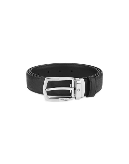 Ceinture Montblanc cuir noir 30 mm