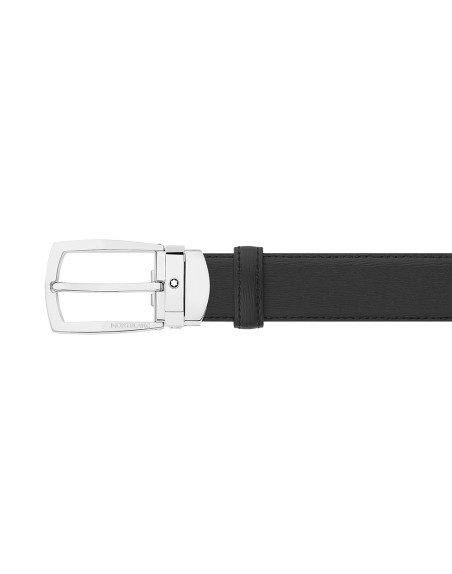 Ceinture Montblanc cuir noir 30 mm