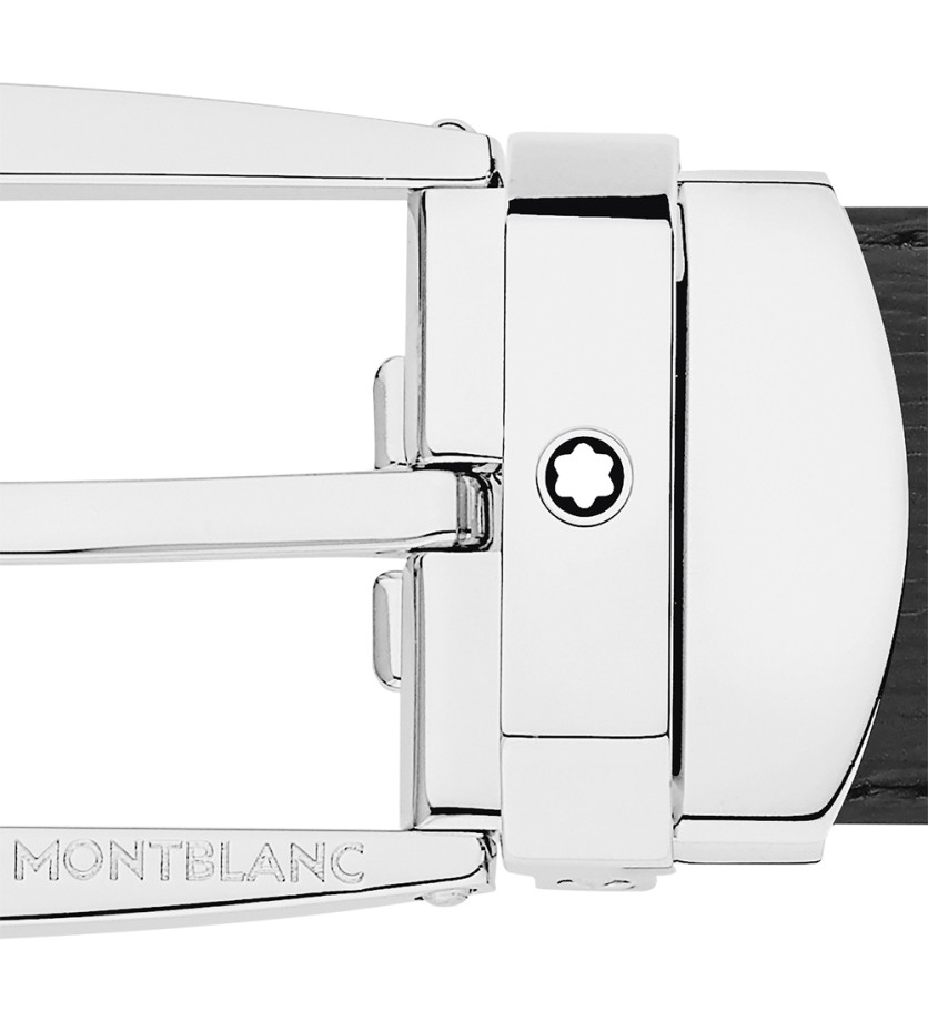 Ceinture Montblanc cuir noir 30 mm