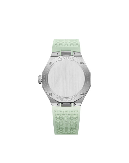 Montre Baume & Mercier Riviera quartz cadran vert bracelet caoutchouc vert 36 mm