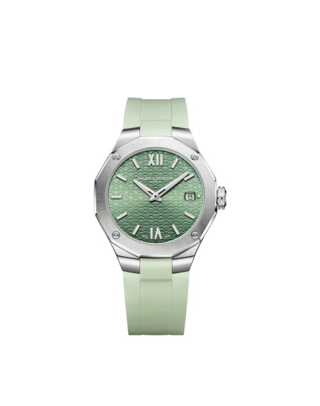 Montre Baume & Mercier Riviera quartz cadran vert bracelet caoutchouc vert 36 mm