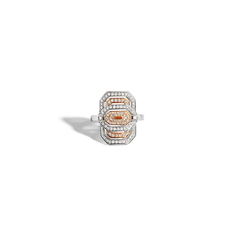 Bague Statement Mini My Way or rose argent et diamants