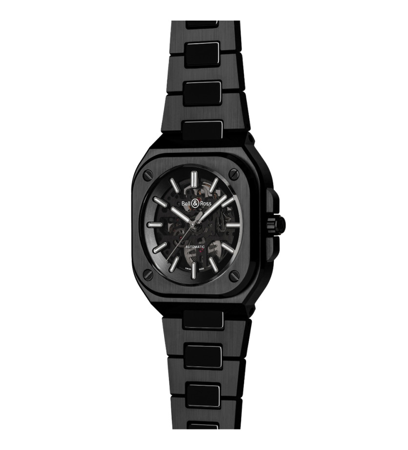 Montre Bell & Ross BR 05 Skeleton Black Ceramic automatique cadran noir bracelet céramique noir 41 mm