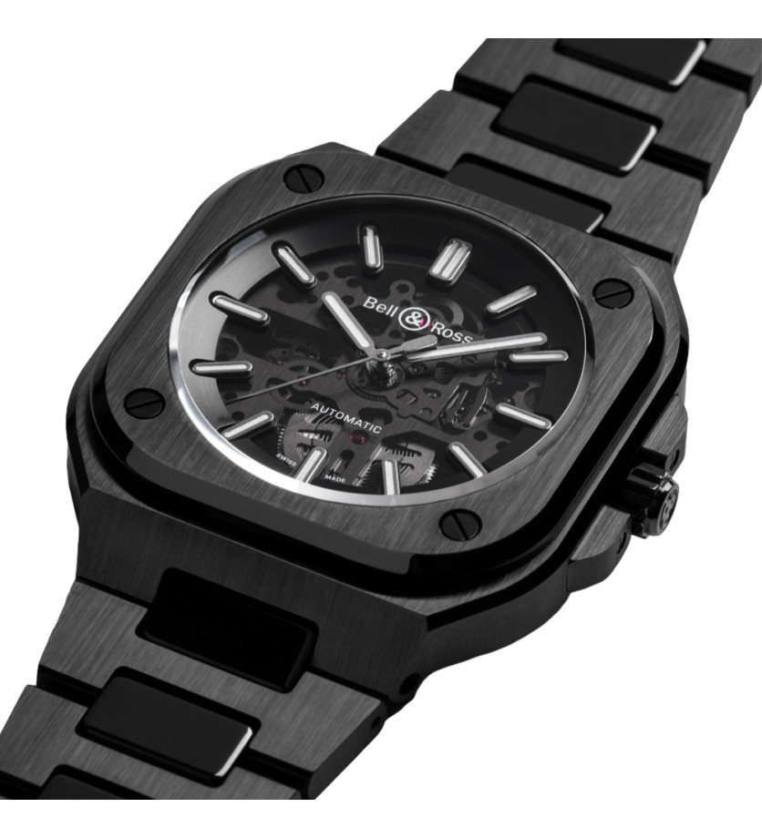 Montre Bell & Ross BR 05 Skeleton Black Ceramic automatique cadran noir bracelet céramique noir 41 mm