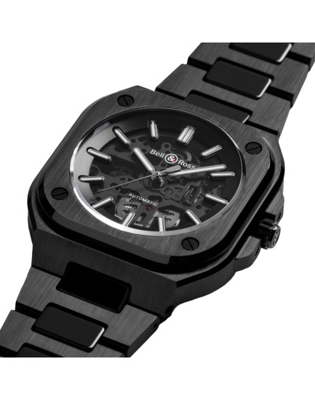 Montre Bell & Ross BR 05 Skeleton Black Ceramic automatique cadran noir bracelet céramique noir 41 mm