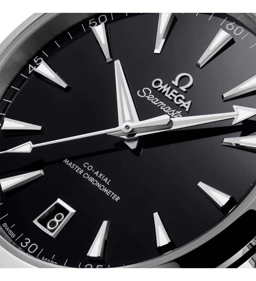 Montre Omega Seamaster Aqua Terra automatique cadran noir bracelet acier 38 mm