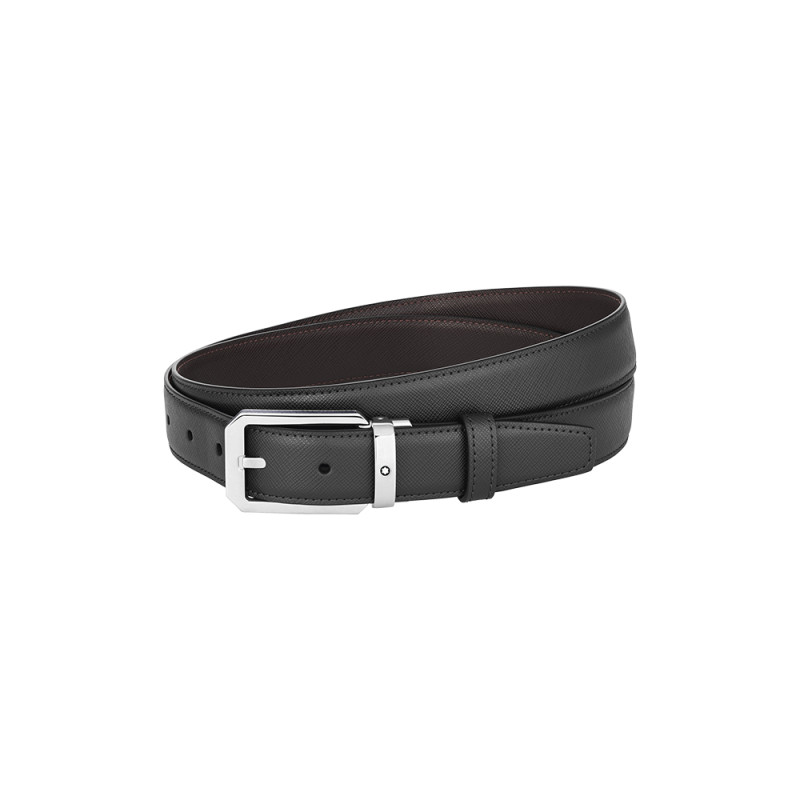 Ceinture réversible Montblanc cuir noir marron 30 mm