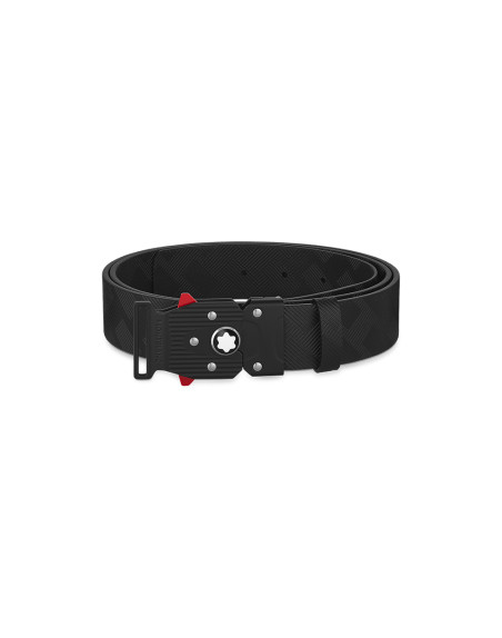 Ceinture Montblanc cuir noir imprimé avec fermoir M LOCK 4810 35 mm