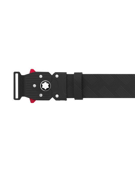 Ceinture Montblanc cuir noir imprimé avec fermoir M LOCK 4810 35 mm