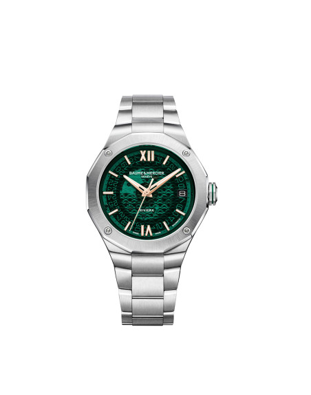 Montre Baume & Mercier Riviera automatique cadran vert bracelet acier 39 mm