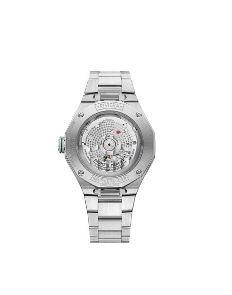 Montre Baume & Mercier Riviera automatique cadran vert bracelet acier 39 mm