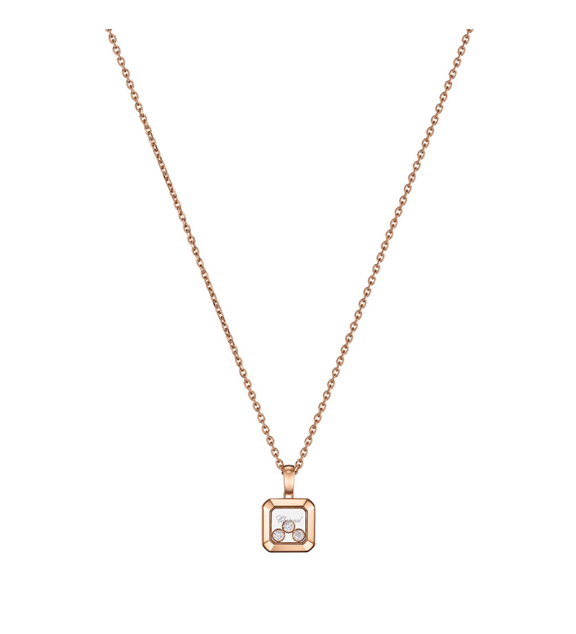 Pendentif Chopard Happy Diamonds or rose diamants