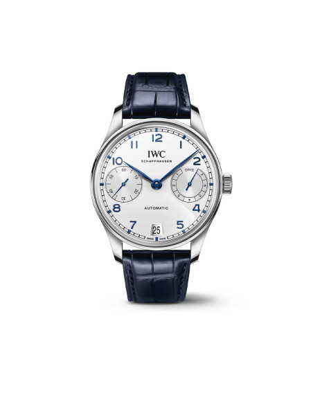 Montre IWC Portugieser automatique cadran blanc bracelet alligator 42 mm