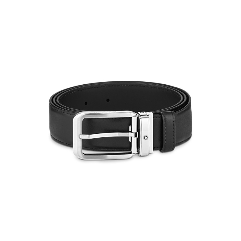 Ceinture Montblanc cuir noir 35 mm