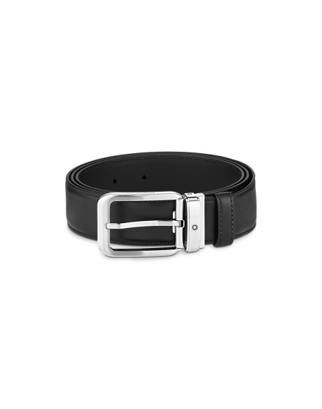 Ceinture Montblanc cuir noir 35 mm