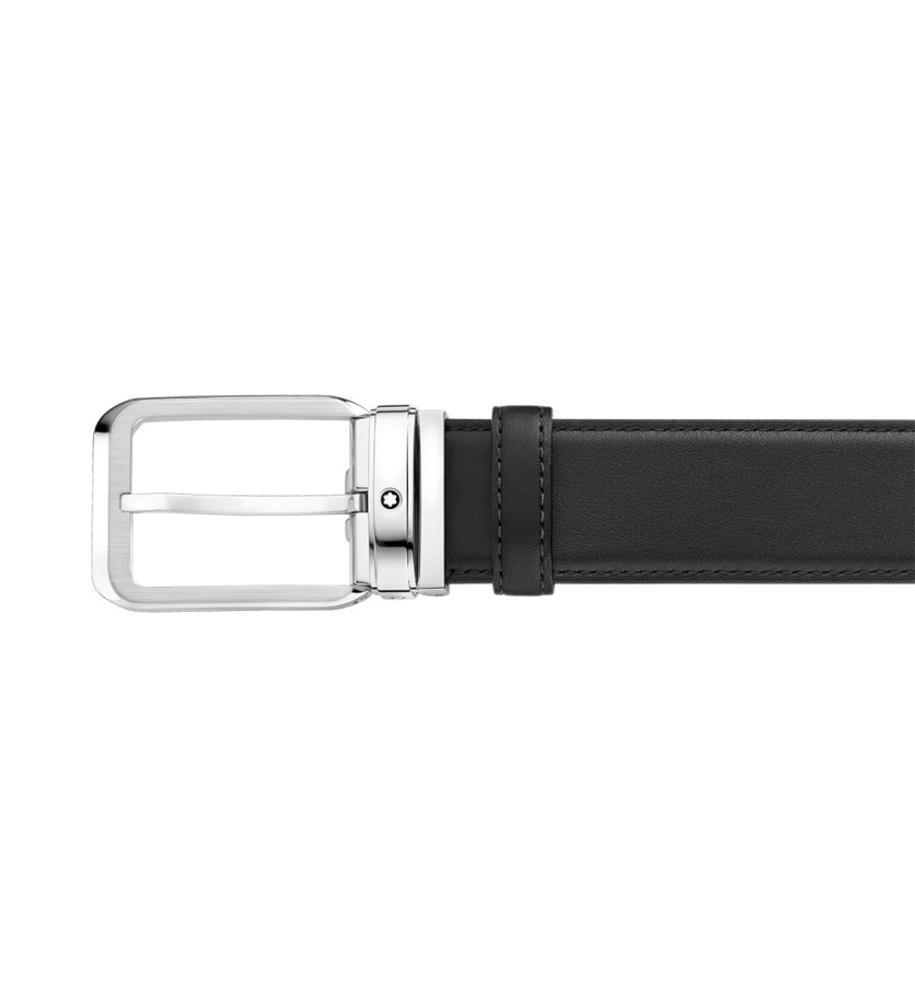 Ceinture Montblanc cuir noir 35 mm