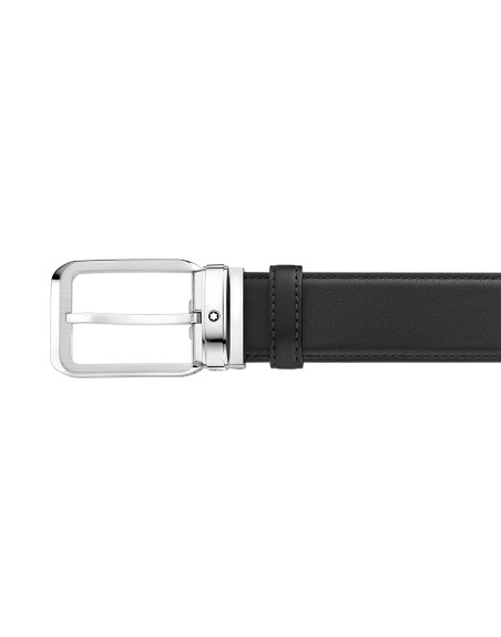 Ceinture Montblanc cuir noir 35 mm