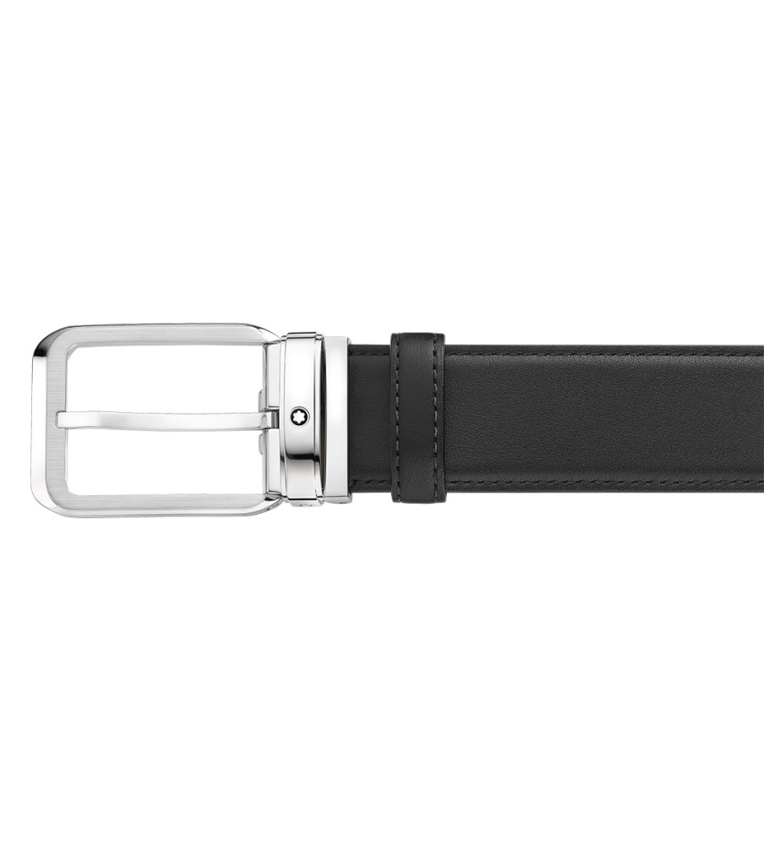 Ceinture Montblanc cuir noir 35 mm