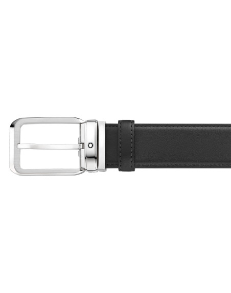 Ceinture Montblanc cuir noir 35 mm