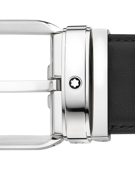 Ceinture Montblanc cuir noir 35 mm