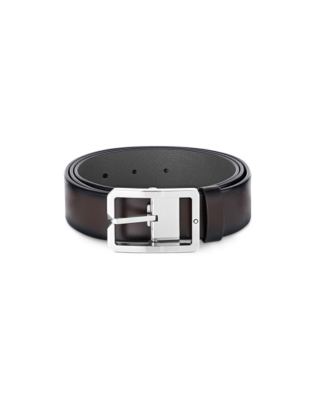 Ceinture réversible Montblanc cuir marron gris 35 mm