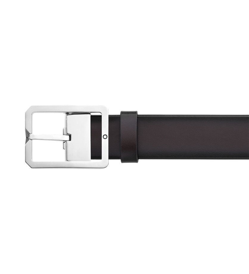 Ceinture réversible Montblanc cuir marron gris 35 mm