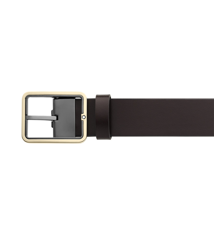 Ceinture réversible Montblanc cuir marron gris 35 mm