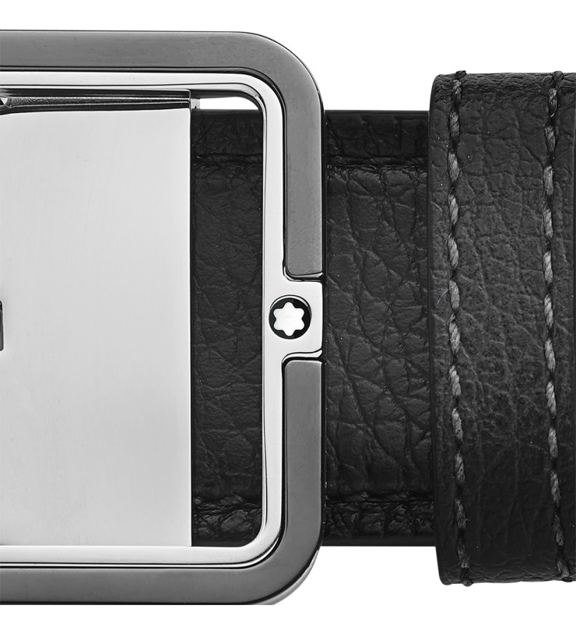 Ceinture Montblanc cuir gris 35 mm