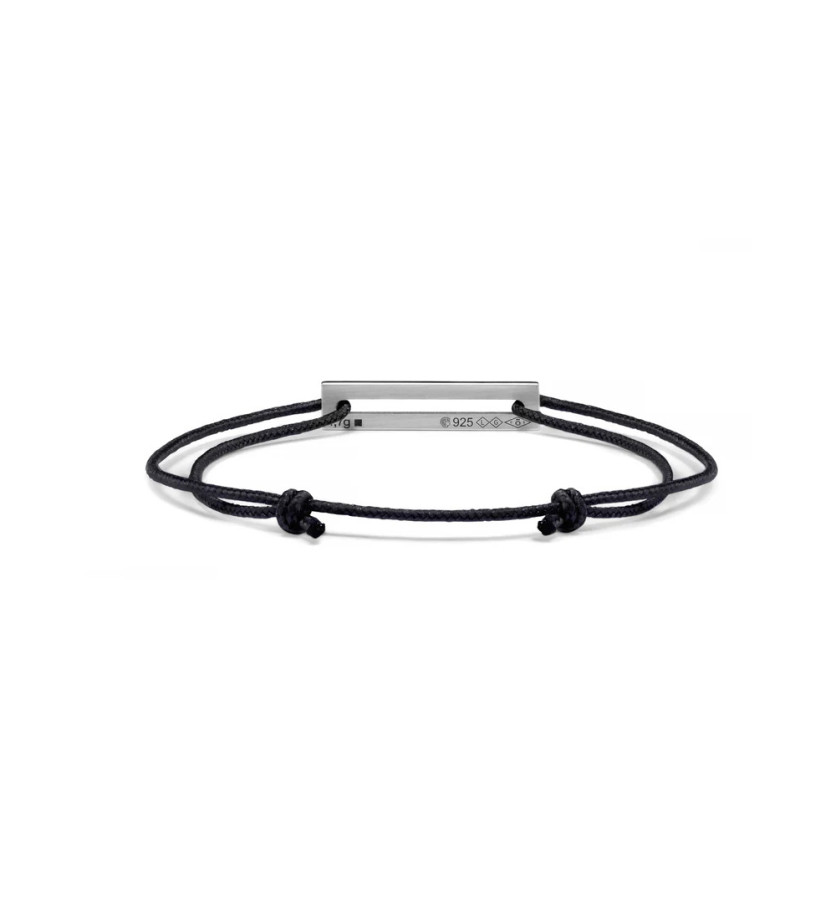 Bracelet Le Gramme Câble cordon 1,7g argent lisse poli laque bleue