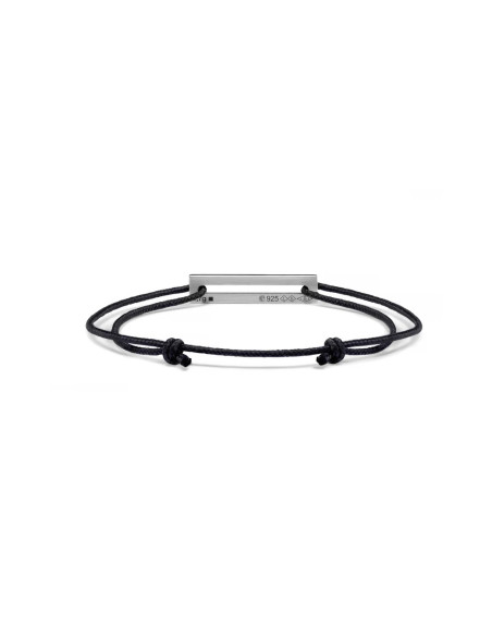 Bracelet Le Gramme Câble cordon 1,7g argent lisse poli laque noir