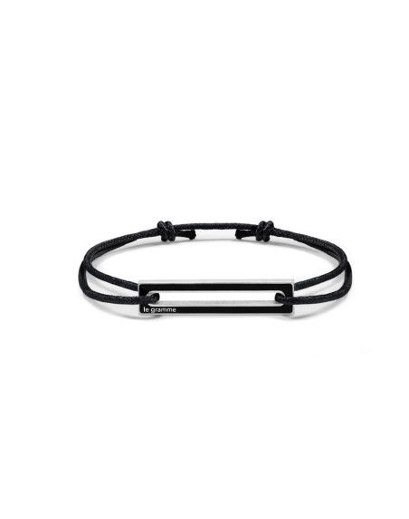 Bracelet Le Gramme Câble cordon 1,7g argent lisse poli laque noir