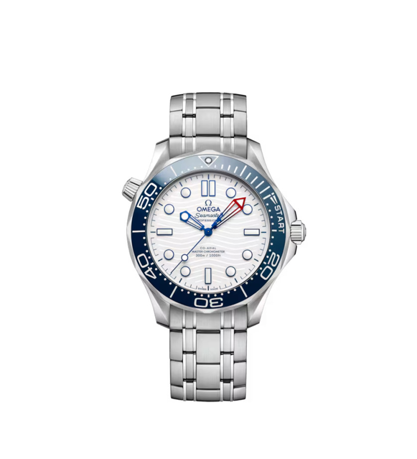 Montre Omega Seamaster Diver 300M America's Cup automatique cadran blanc bracelet acier 42 mm