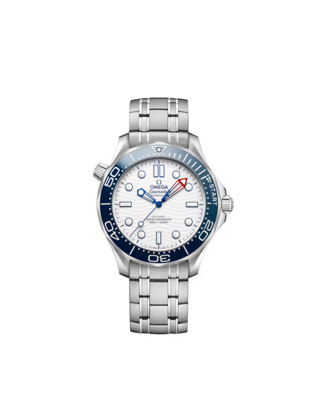 Montre Omega Seamaster Diver 300M America's Cup automatique cadran blanc bracelet acier 42 mm